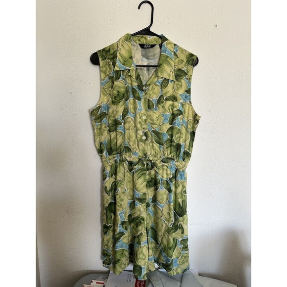 DPS New York Green Floral Romper, Size M, Pit To Pit 21” - Picture 1 of 7